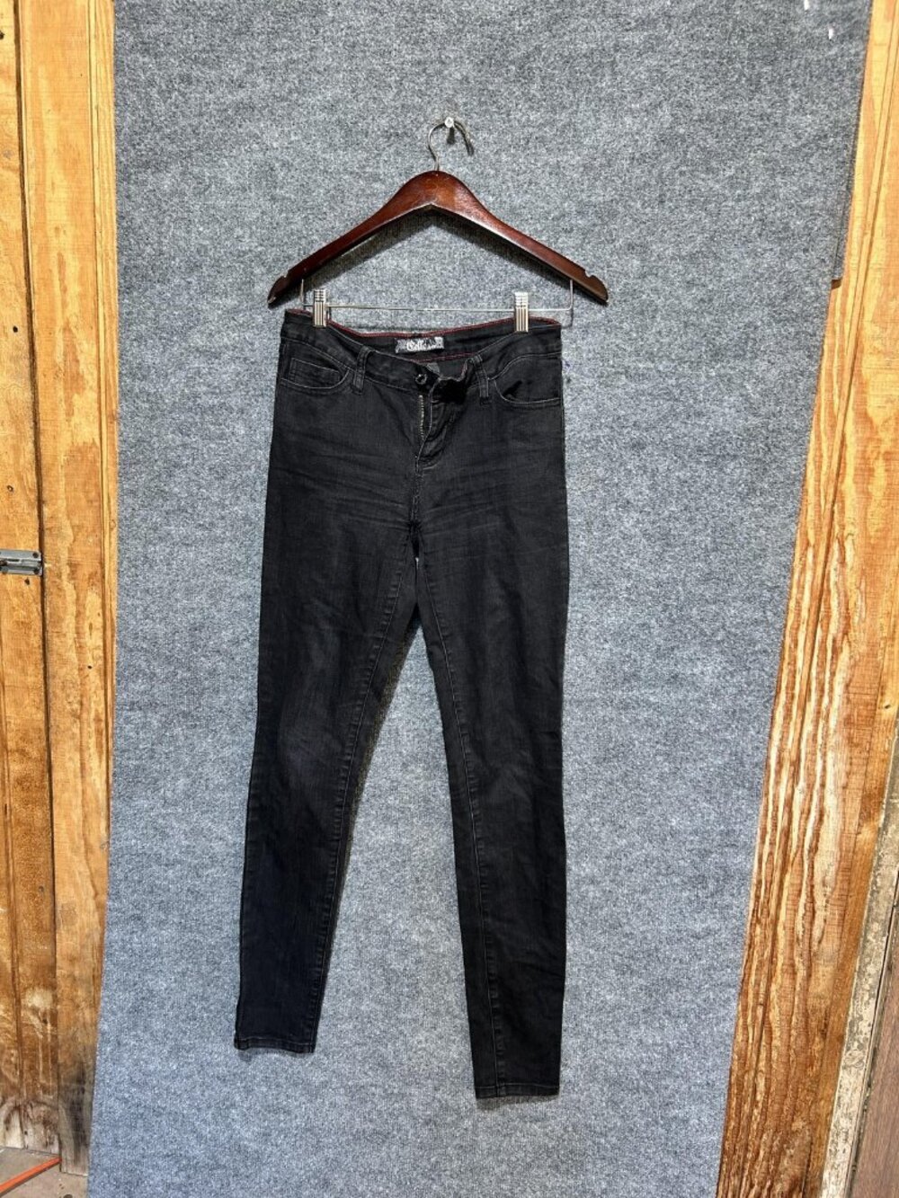 Cello Jeans Jeans Juniors 9 Black Charcoal Wash Skinny Slim Stretch Denim Pants